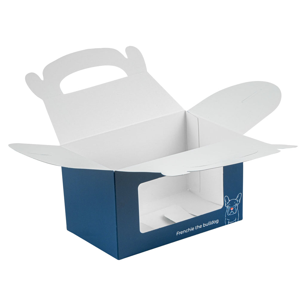 Bio Tek Frenchie Paper Gable Box / Take Out Container - with Window - 6" x 3 1/2" x 3 1/2" - 25 count box