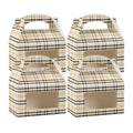 Bio Tek Plaid Paper Gable Box / Take Out Container - with Window - 6" x 3 1/2" x 3 1/2" - 100 count box