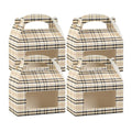 Bio Tek Plaid Paper Gable Box / Take Out Container - with Window - 6" x 3 1/2" x 3 1/2" - 25 count box