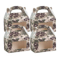 Bio Tek Camouflage Paper Gable Box / Take Out Container - with Window - 6" x 3 1/2" x 3 1/2" - 25 count box
