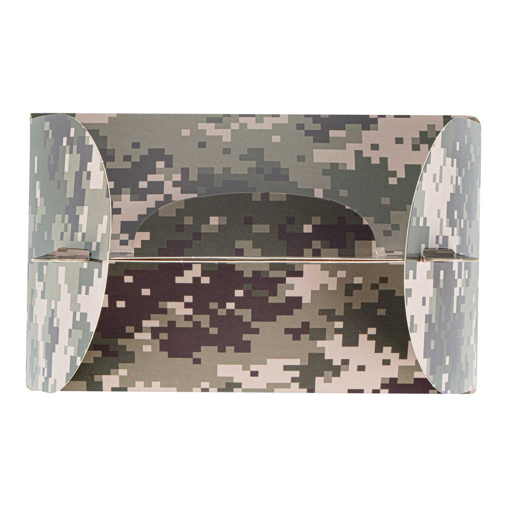Bio Tek Camouflage Paper Gable Box / Take Out Container - with Window - 6" x 3 1/2" x 3 1/2" - 25 count box