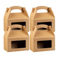 Bio Tek Kraft Paper Gable Box / Take Out Container - Greaseproof, with Window - 6" x 3 1/2" x 3 1/2" - 25 count box