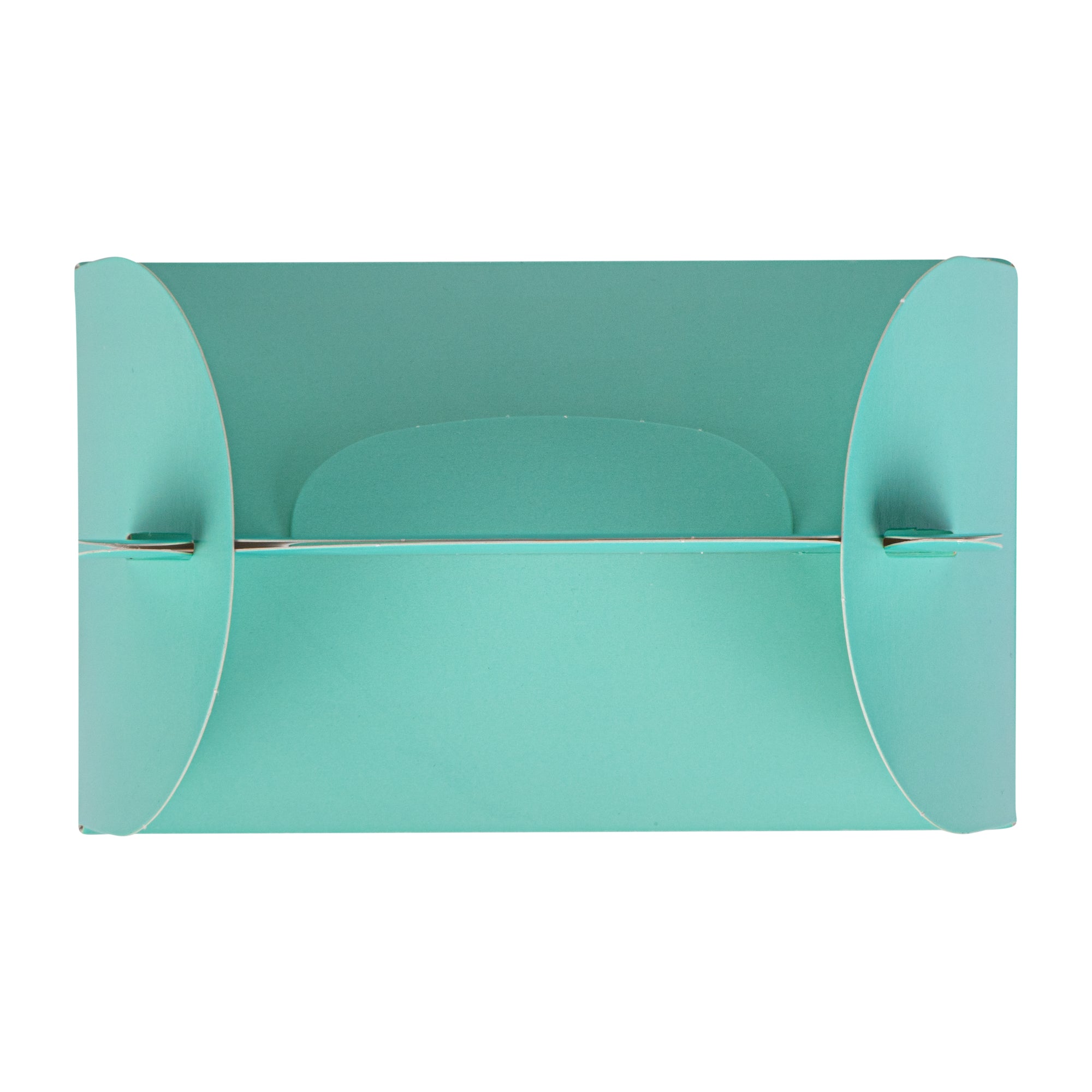 Bio Tek Turquoise Paper Gable Box / Take Out Container - with Window - 6" x 3 1/2" x 3 1/2" - 100 count box