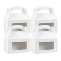 Bio Tek White Paper Gable Box / Take Out Container - Greaseproof, with Window - 6" x 3 1/2" x 3 1/2" - 25 count box