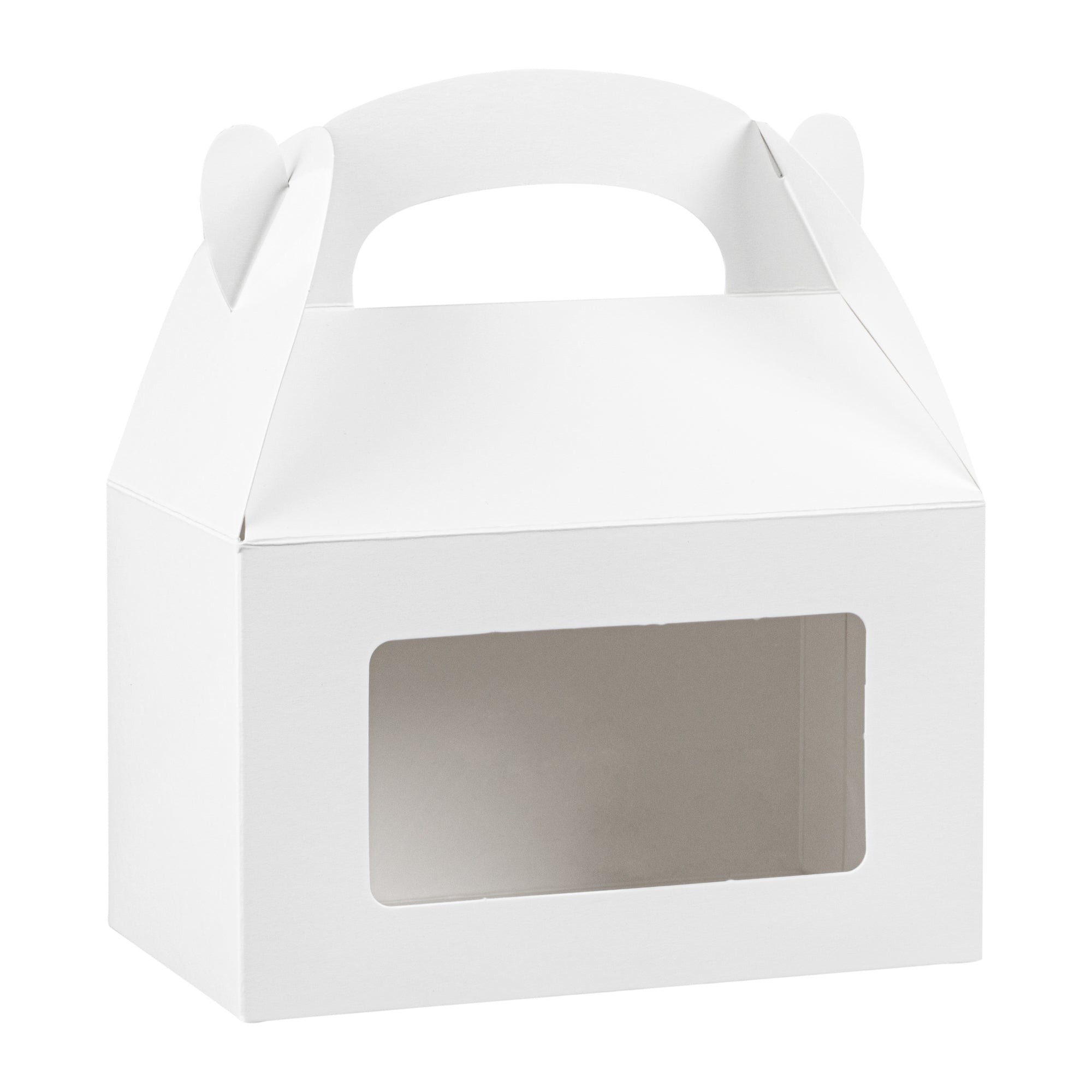 Bio Tek White Paper Gable Box / Take Out Container - Greaseproof, with Window - 6" x 3 1/2" x 3 1/2" - 100 count box