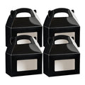 Bio Tek Black Paper Gable Box / Take Out Container - Greaseproof, with Window - 8 1/2" x 4 3/4" x 5 1/2" - 100 count box