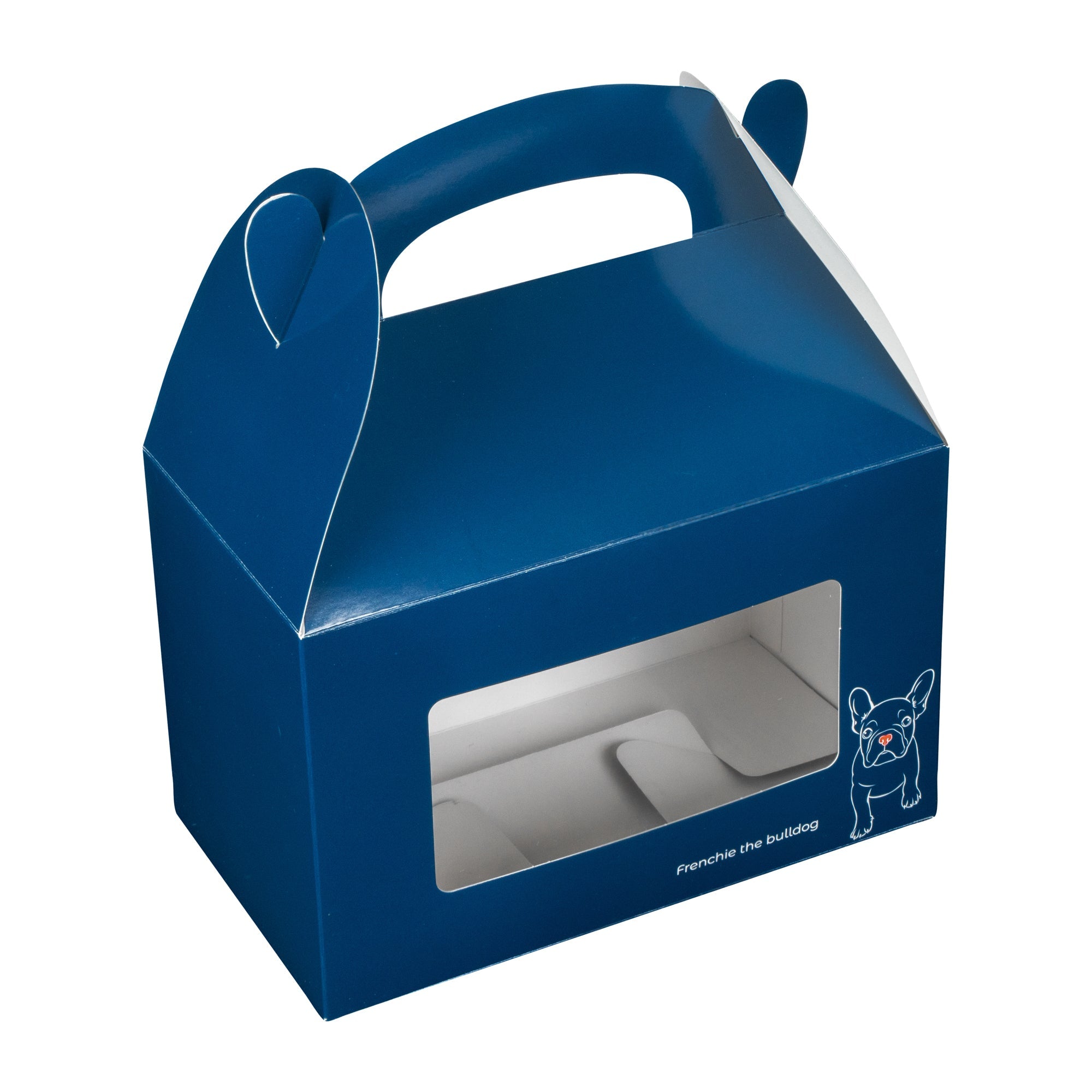 Bio Tek Frenchie Paper Gable Box / Take Out Container - with Window - 8 1/2" x 4 3/4" x 5 1/2" - 25 count box