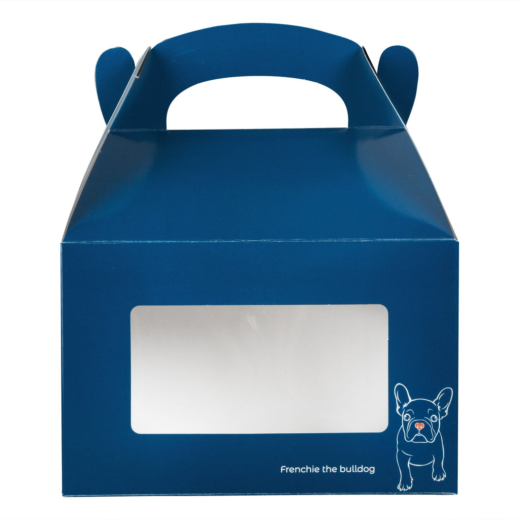 Bio Tek Frenchie Paper Gable Box / Take Out Container - with Window - 8 1/2" x 4 3/4" x 5 1/2" - 100 count box