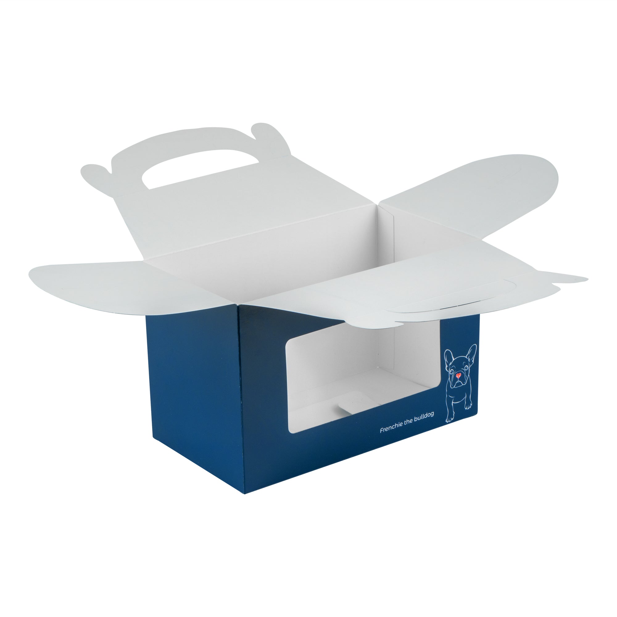 Bio Tek Frenchie Paper Gable Box / Take Out Container - with Window - 8 1/2" x 4 3/4" x 5 1/2" - 100 count box