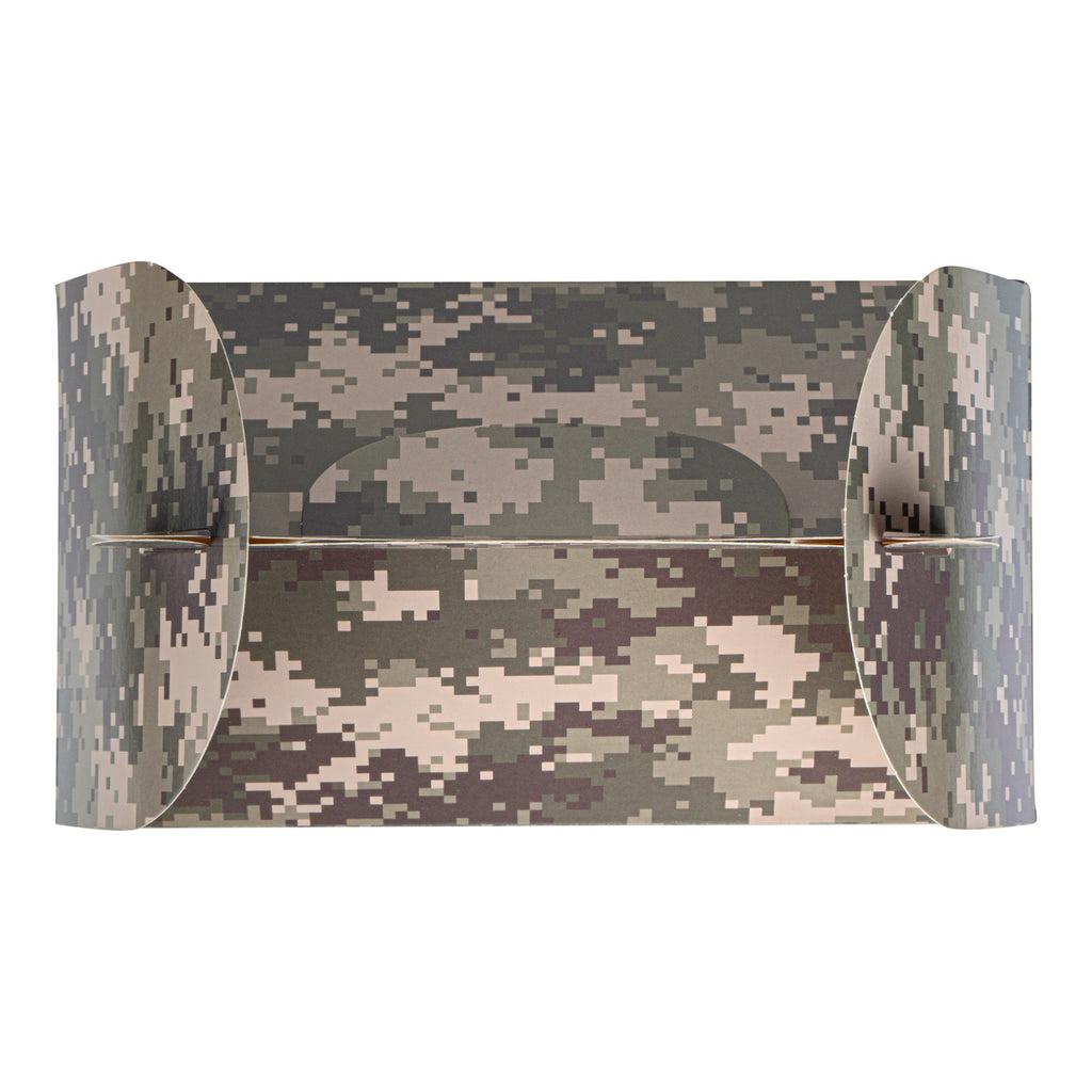 Bio Tek Camouflage Paper Gable Box / Take Out Container - with Window - 8 1/2" x 4 3/4" x 5 1/2" - 100 count box