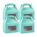 Bio Tek Turquoise Paper Gable Box / Take Out Container - with Window - 8 1/2" x 4 3/4" x 5 1/2" - 100 count box