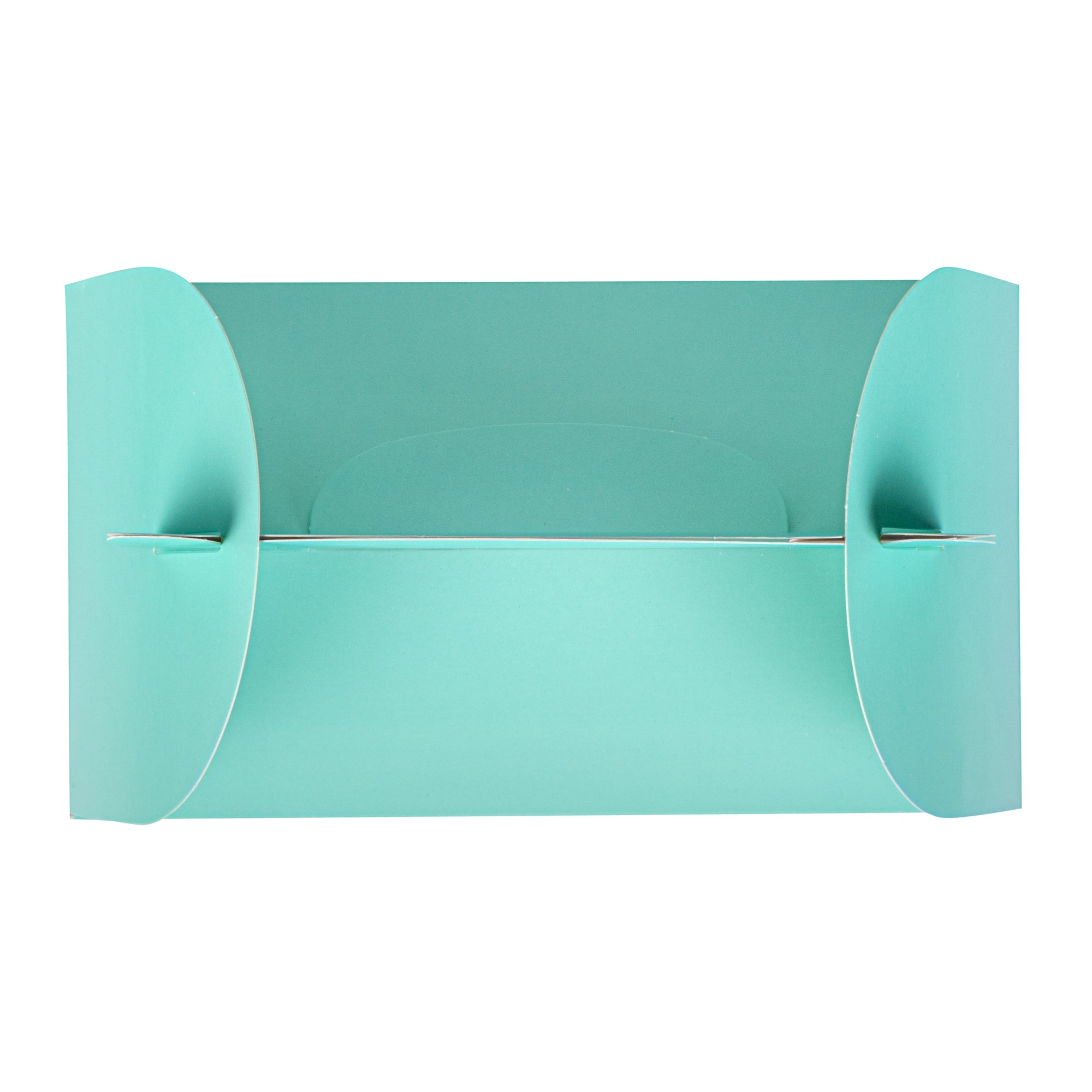 Bio Tek Turquoise Paper Gable Box / Take Out Container - with Window - 8 1/2" x 4 3/4" x 5 1/2" - 100 count box