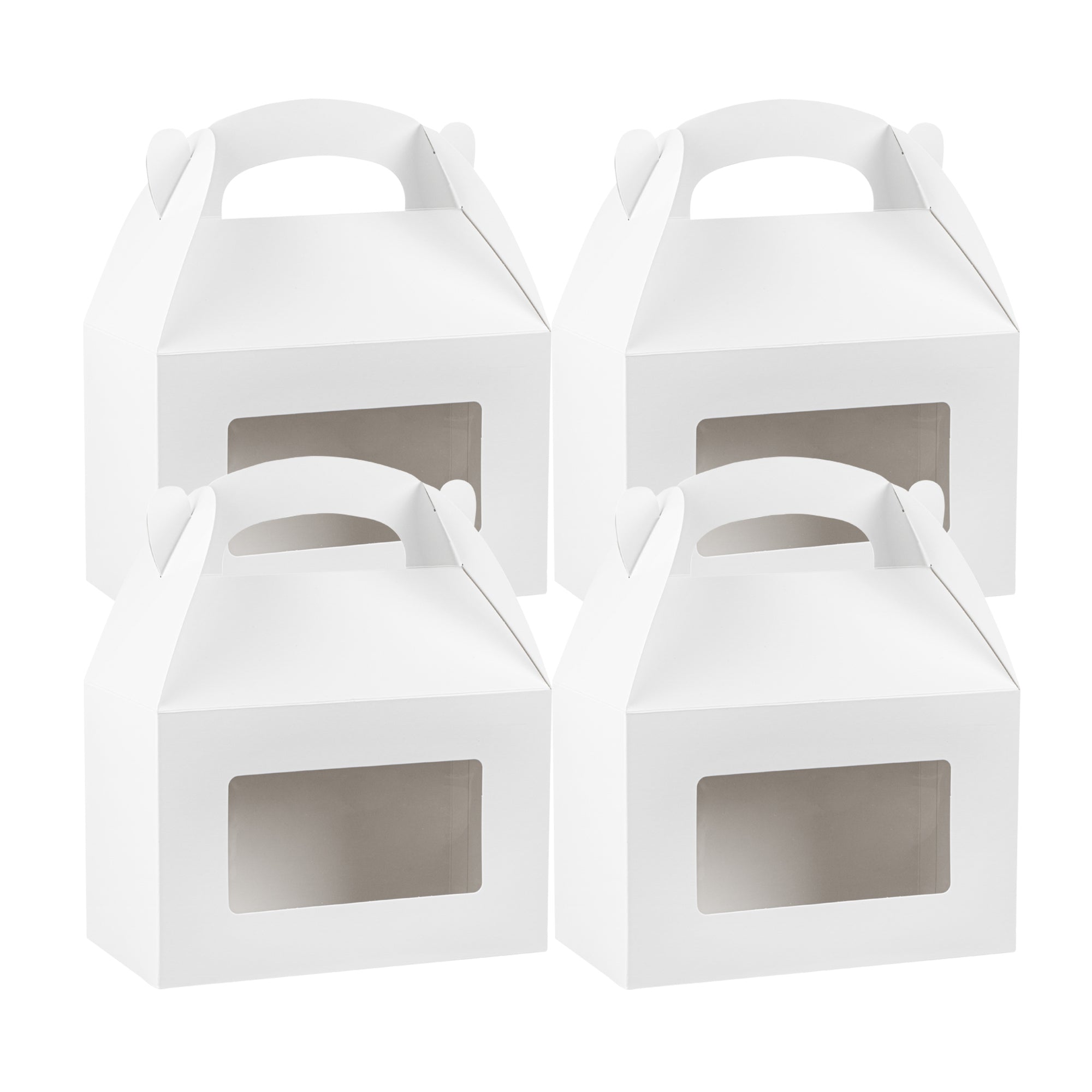 Bio Tek White Paper Gable Box / Take Out Container - Greaseproof, with Window - 8 1/2" x 4 3/4" x 5 1/2" - 25 count box