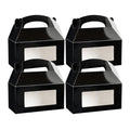 Bio Tek Black Paper Gable Box / Take Out Container - Greaseproof, with Window - 9 1/2" x 5" x 5" - 25 count box