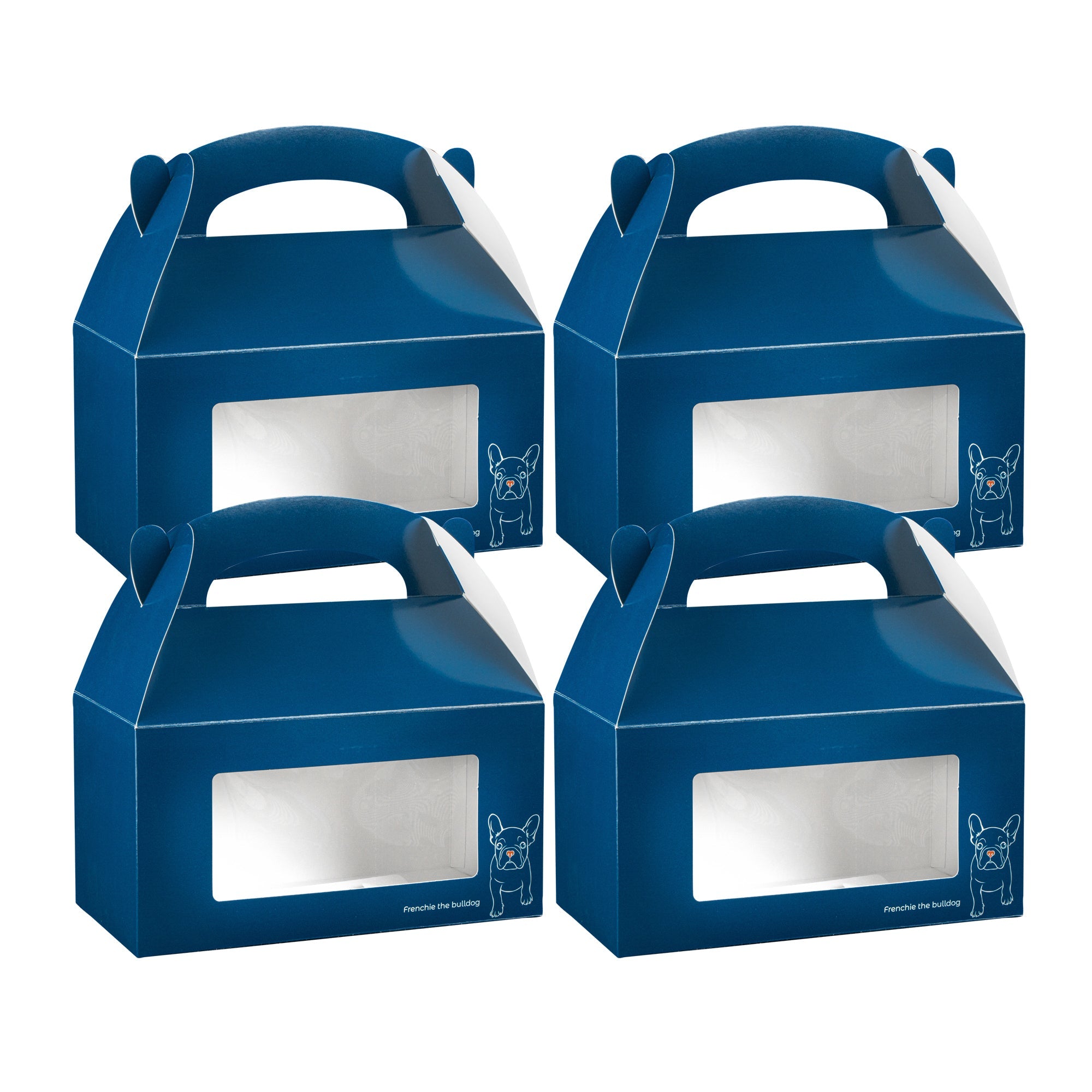 Bio Tek Frenchie Paper Gable Box / Take Out Container - with Window - 9 1/2" x 5" x 5" - 100 count box