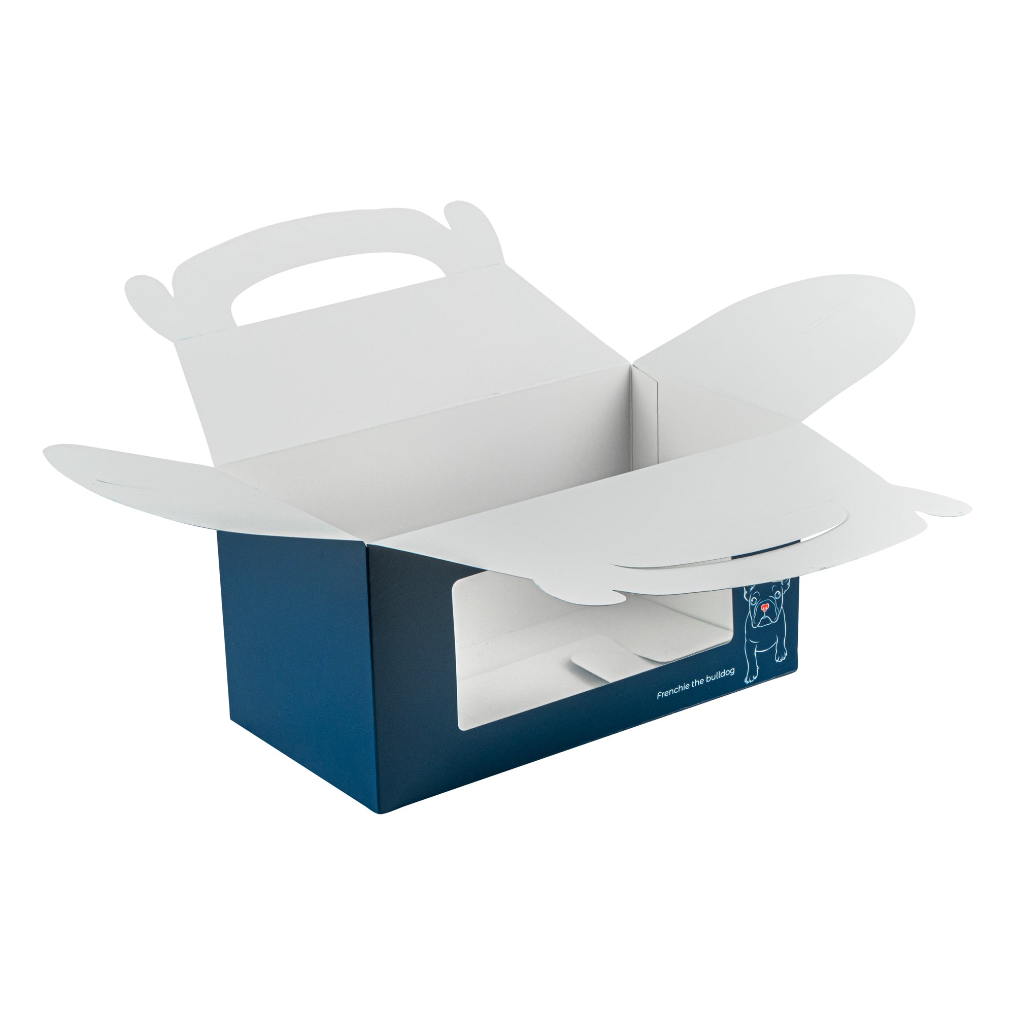 Bio Tek Frenchie Paper Gable Box / Take Out Container - with Window - 9 1/2" x 5" x 5" - 25 count box