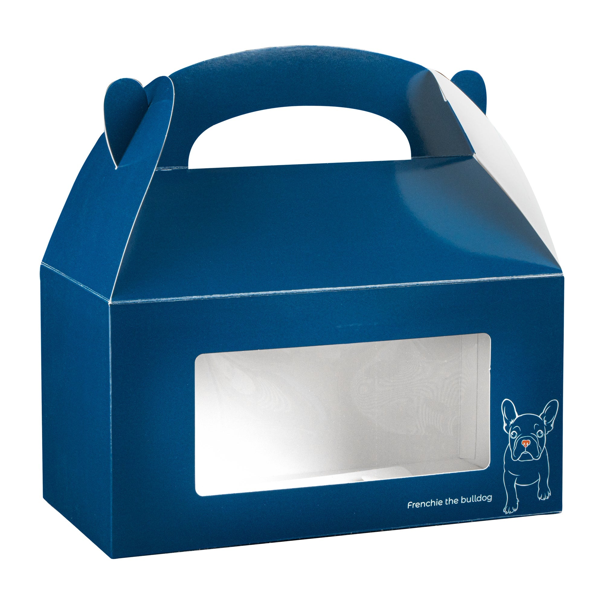Bio Tek Frenchie Paper Gable Box / Take Out Container - with Window - 9 1/2" x 5" x 5" - 100 count box