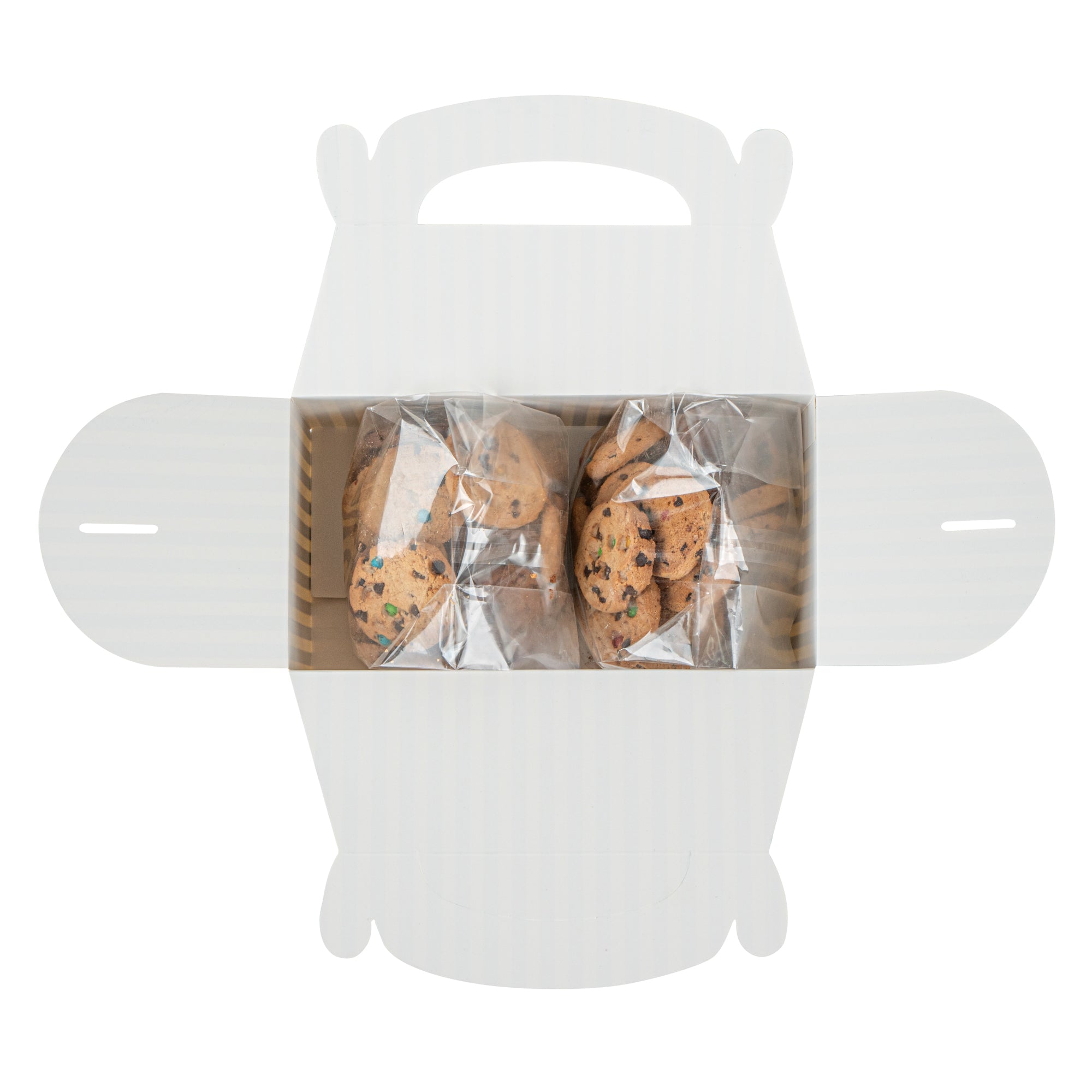 Bio Tek Blue and White Stripe Paper Gable Box / Take Out Container - with Window - 9 1/2" x 5" x 5" - 25 count box