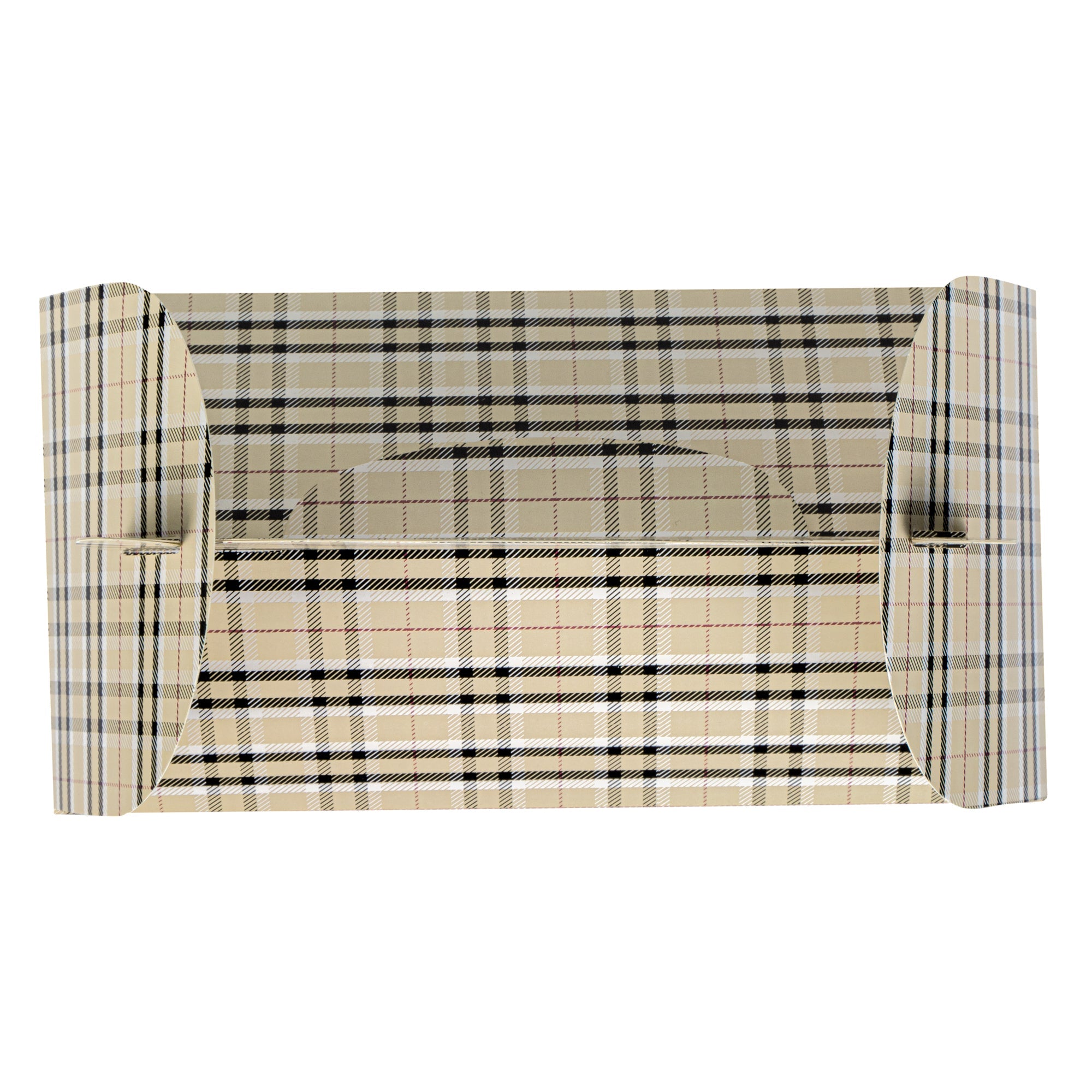 Bio Tek Plaid Paper Gable Box / Take Out Container - with Window - 9 1/2" x 5" x 5" - 25 count box