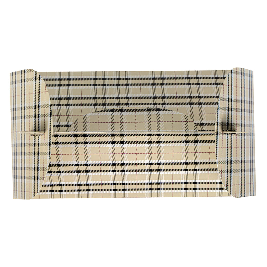 Bio Tek Plaid Paper Gable Box / Take Out Container - with Window - 9 1/2" x 5" x 5" - 100 count box