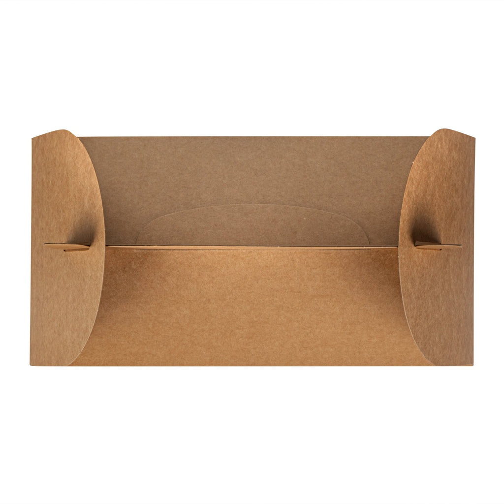 Bio Tek Kraft Paper Gable Box / Take Out Container - Greaseproof, with Window - 9 1/2" x 5" x 5" - 100 count box