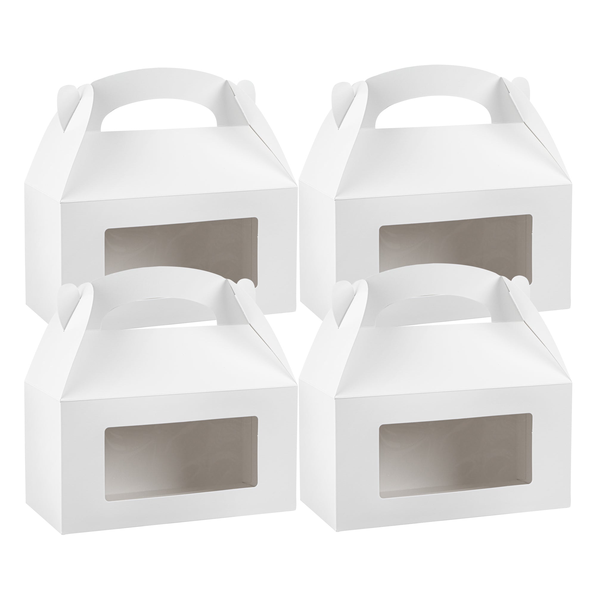 Bio Tek White Paper Gable Box / Take Out Container - Greaseproof, with Window - 9 1/2" x 5" x 5" - 100 count box