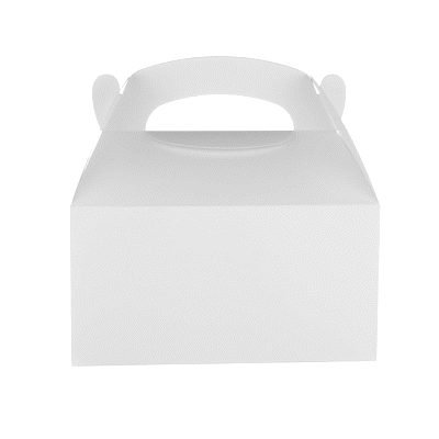 Bio Tek White Paper Gable Box / Take Out Container - Greaseproof, with Window - 9 1/2" x 5" x 5" - 25 count box