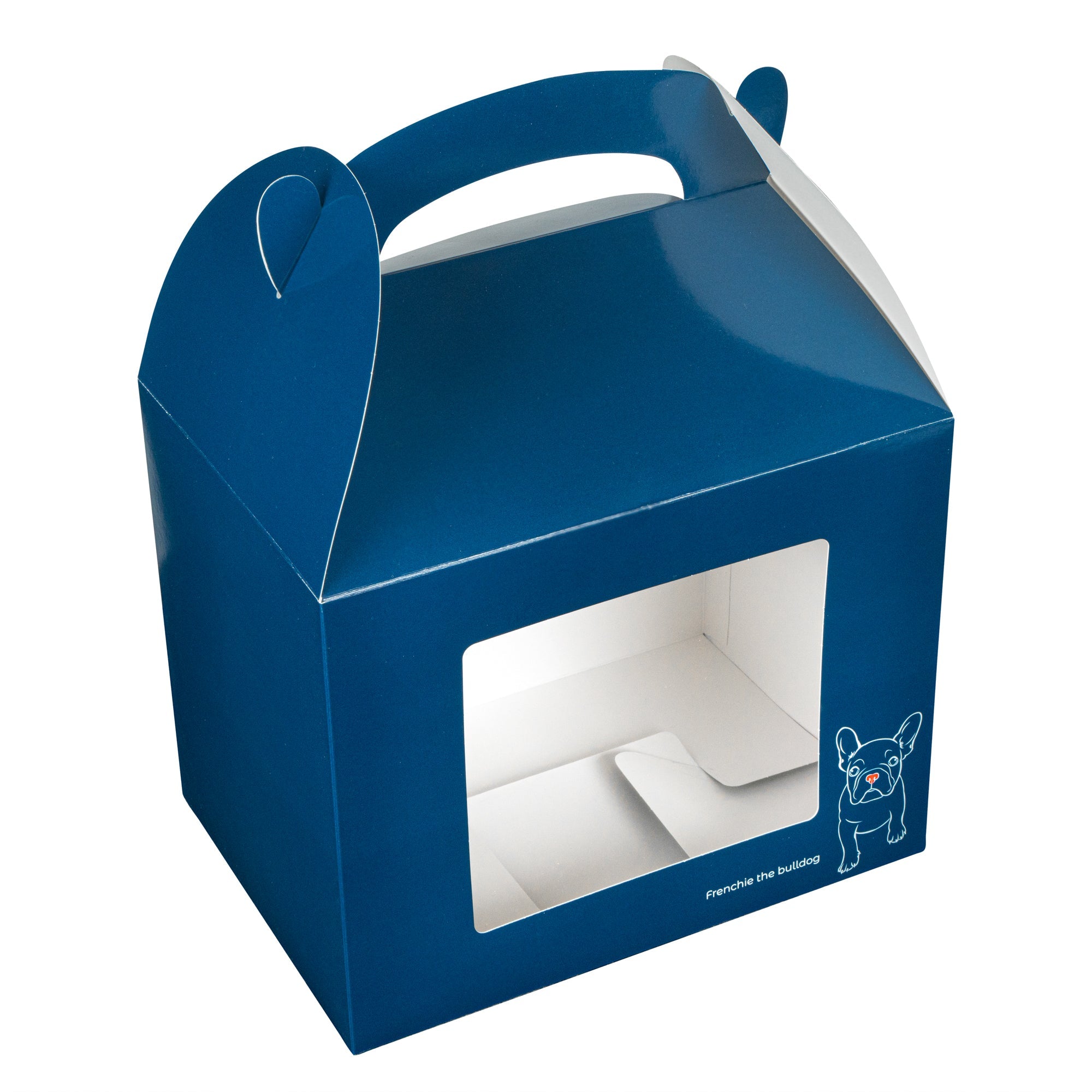Bio Tek Frenchie Paper Gable Box / Take Out Container - with Window - 10" x 7" x 8" - 100 count box