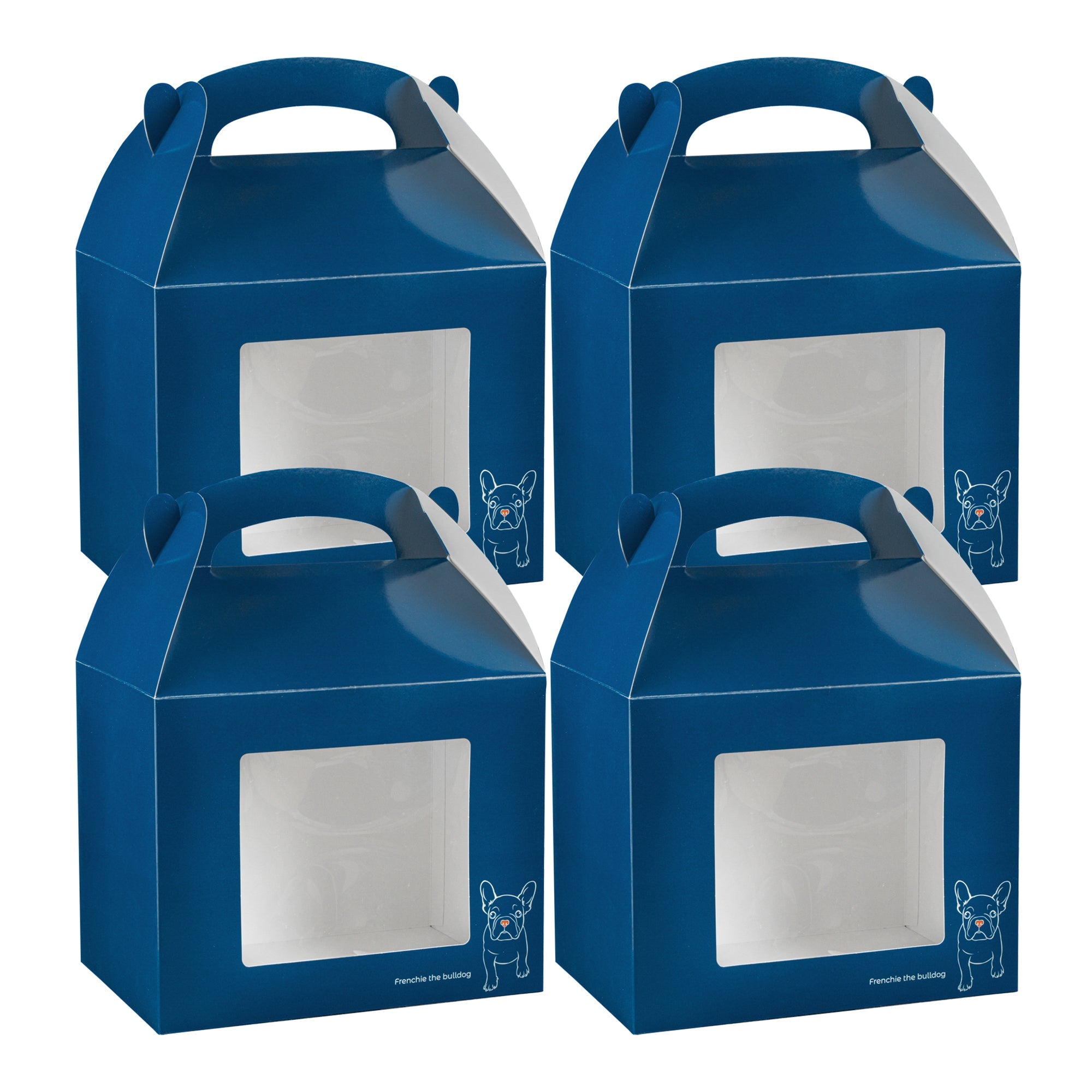 Bio Tek Frenchie Paper Gable Box / Take Out Container - with Window - 10" x 7" x 8" - 100 count box