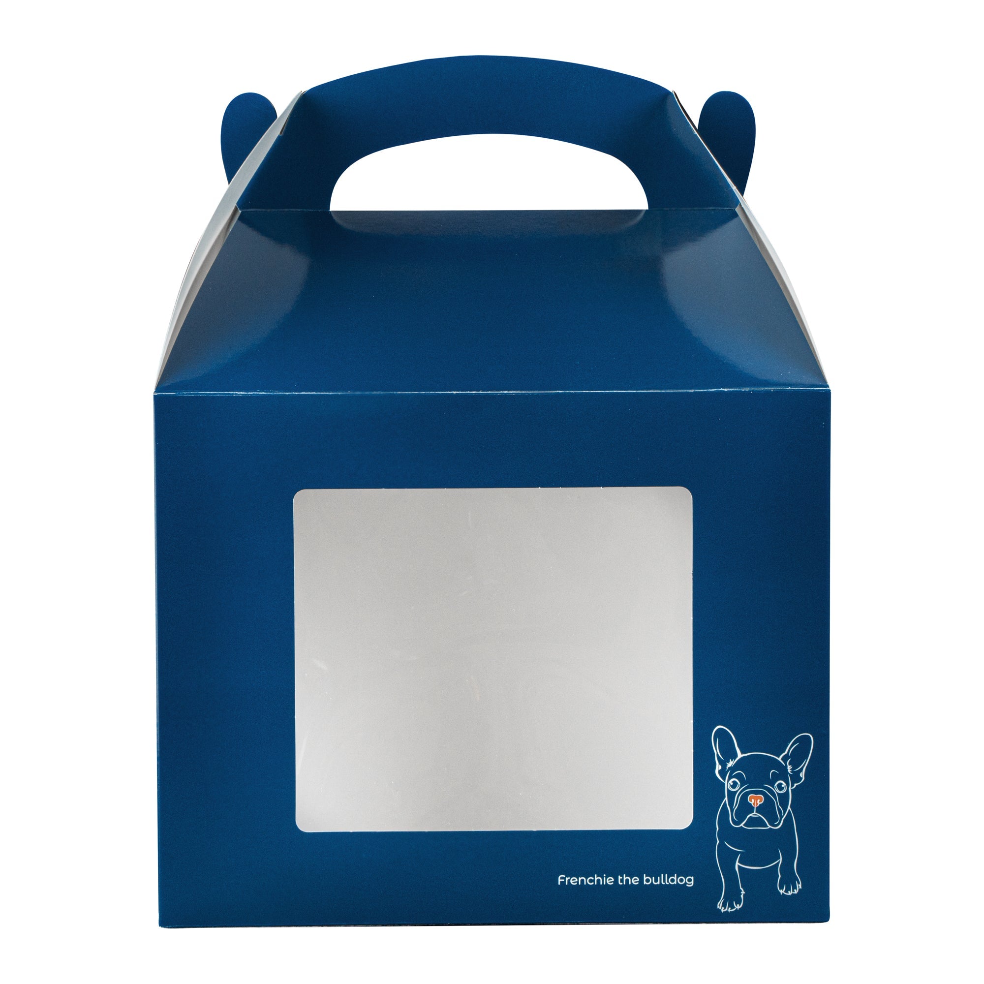 Bio Tek Frenchie Paper Gable Box / Take Out Container - with Window - 10" x 7" x 8" - 100 count box