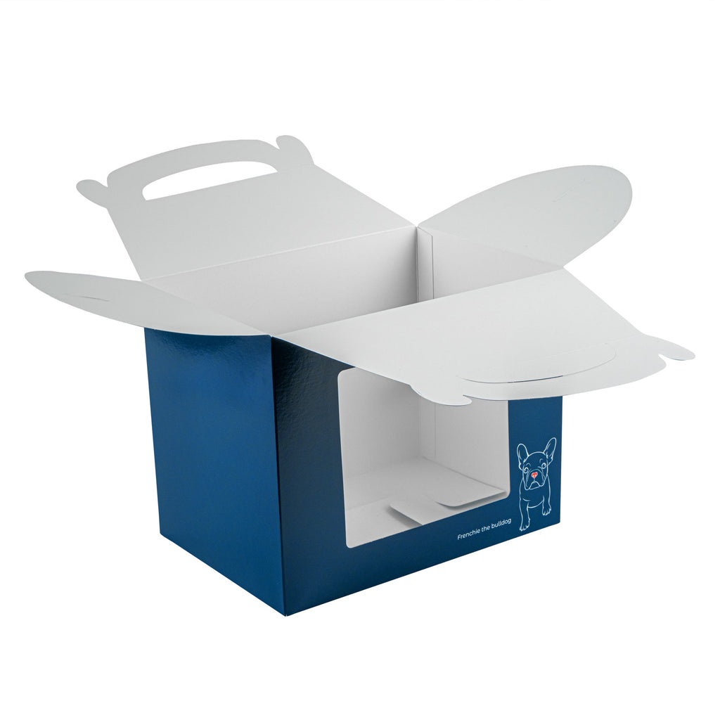 Bio Tek Frenchie Paper Gable Box / Take Out Container - with Window - 10" x 7" x 8" - 100 count box