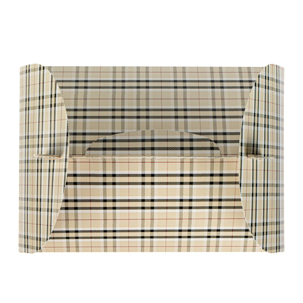 Bio Tek Plaid Paper Gable Box / Take Out Container - with Window - 10" x 7" x 8" - 25 count box