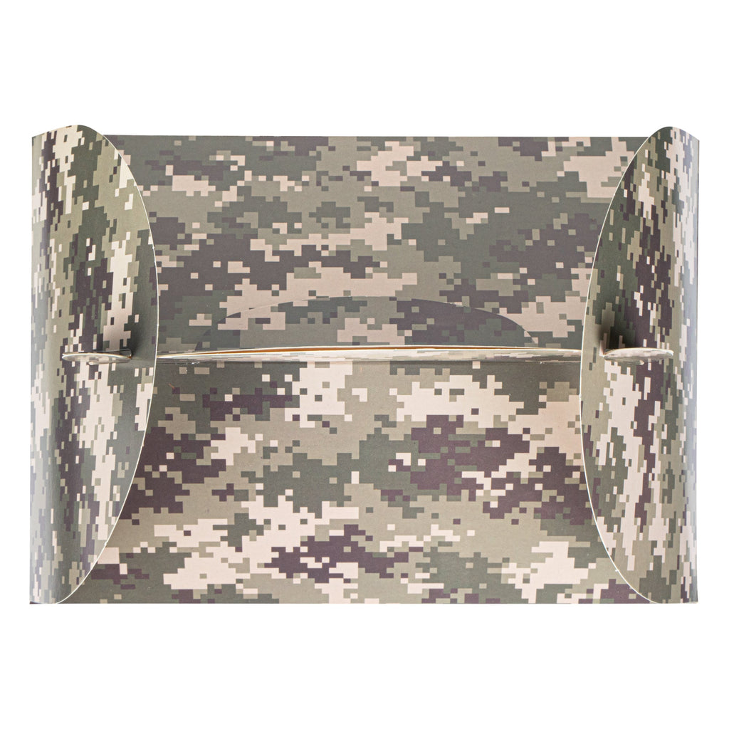 Bio Tek Camouflage Paper Gable Box / Take Out Container - with Window - 10" x 7" x 8" - 25 count box