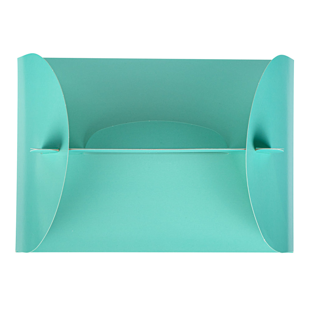 Bio Tek Turquoise Paper Gable Box / Take Out Container - Grease-Resistant, with Window - 10" x 7" x 8" - 25 count box
