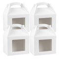 Bio Tek White Paper Gable Box / Take Out Container - Greaseproof, with Window - 10" x 7" x 8" - 25 count box