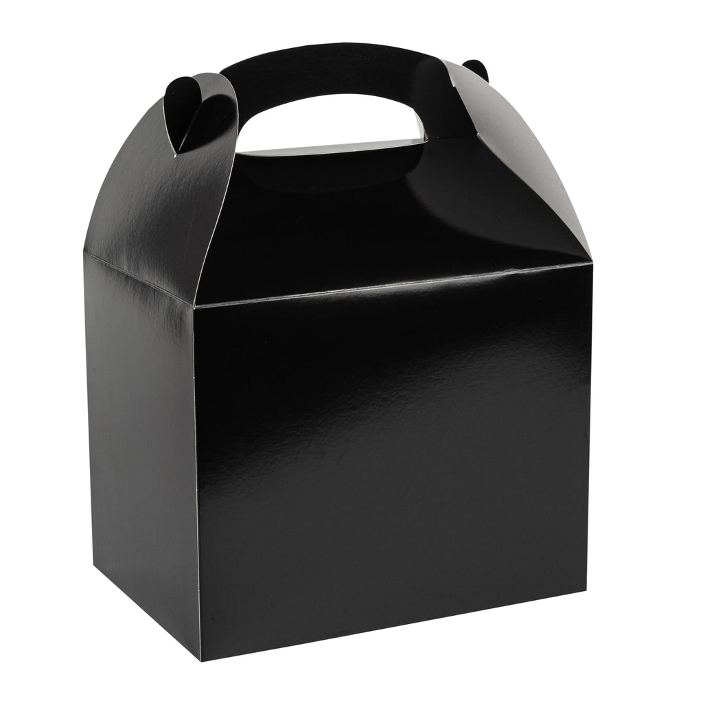 Bio Tek Black Paper Gable Box / Take Out Container - Greaseproof - 10" x 7" x 8" - 100 count box