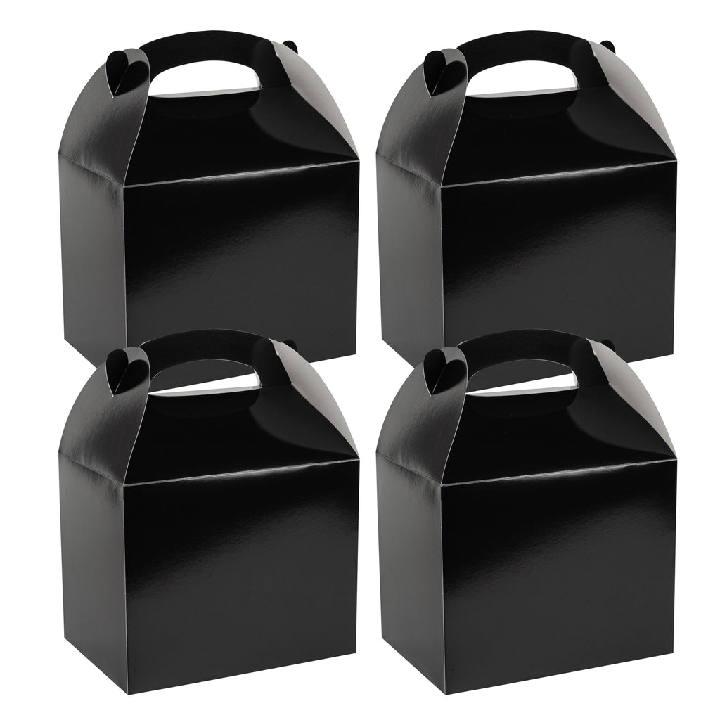 Bio Tek Black Paper Gable Box / Take Out Container - Greaseproof - 10" x 7" x 8" - 25 count box