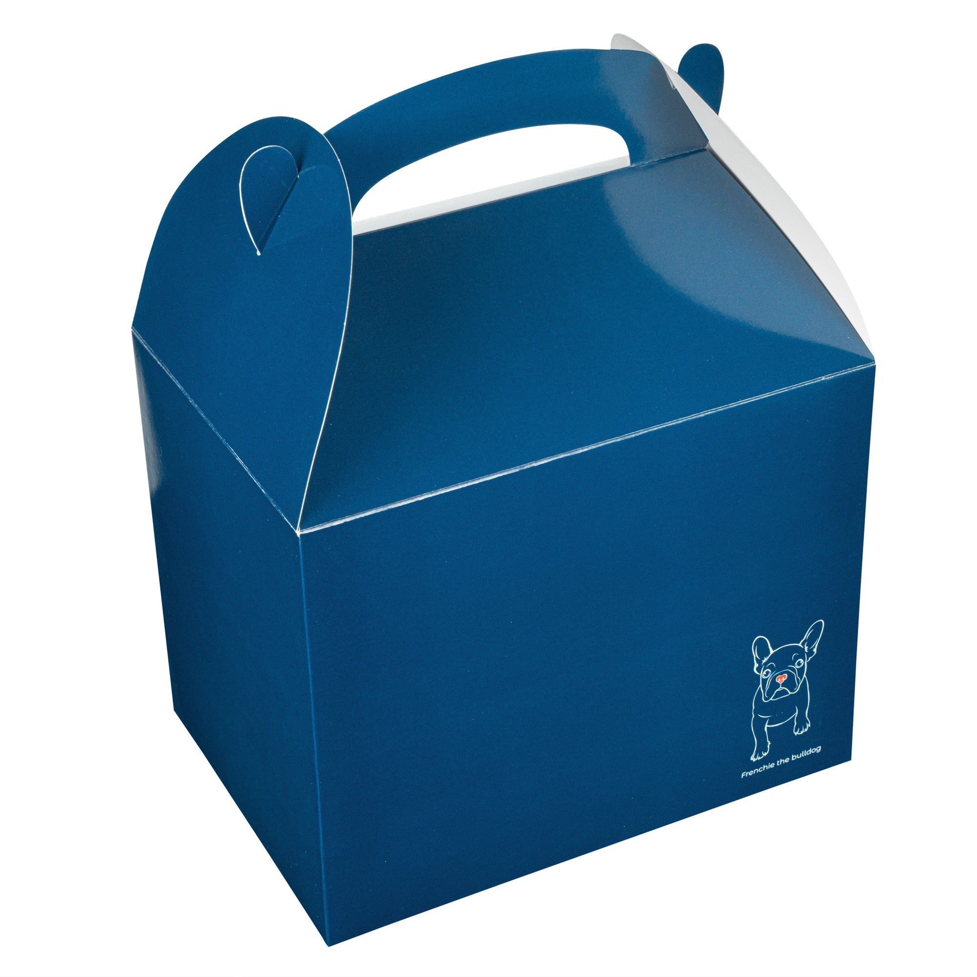 Bio Tek Frenchie Paper Gable Box / Take Out Container - Compostable - 10" x 7" x 8" - 25 count box