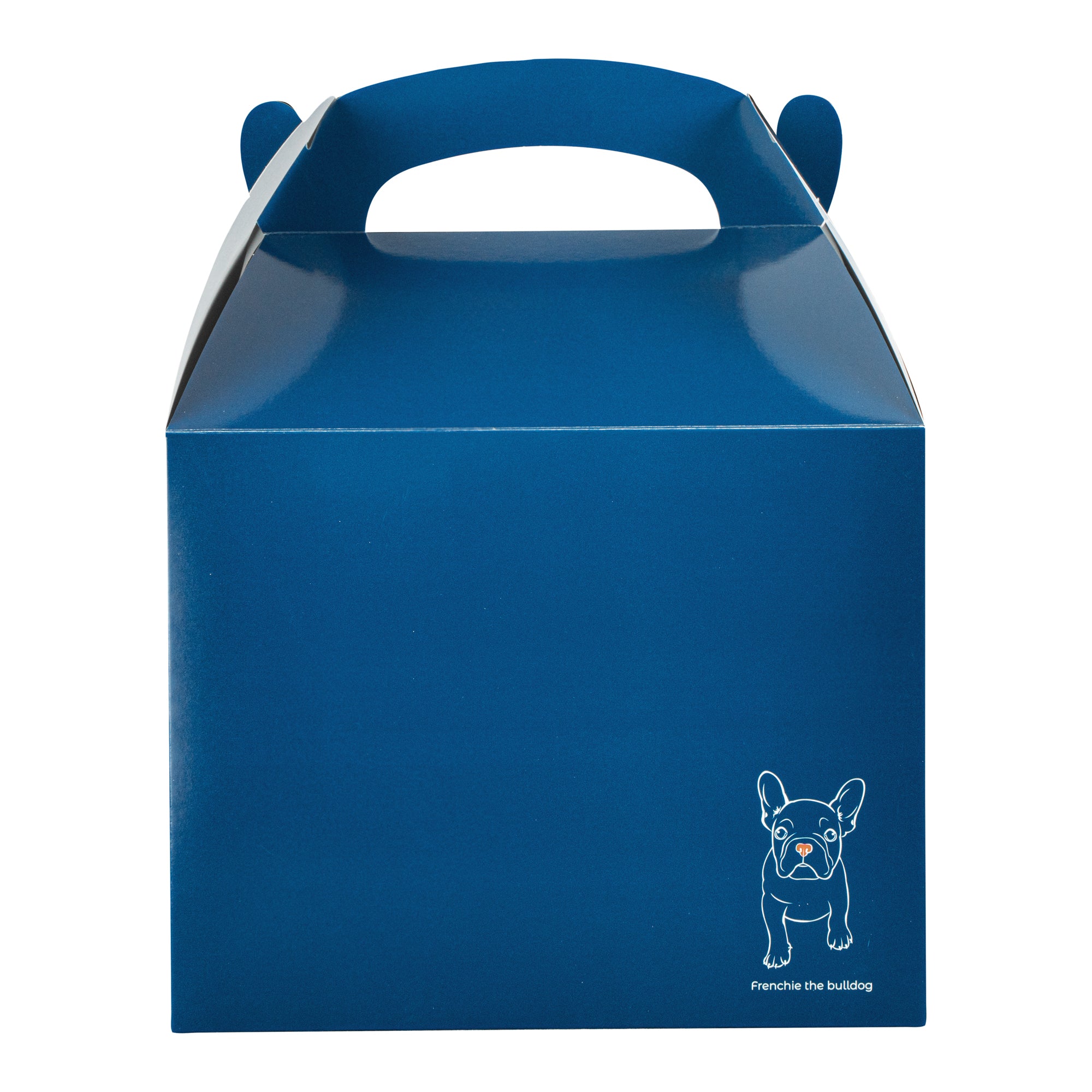 Bio Tek Frenchie Paper Gable Box / Take Out Container - Compostable - 10" x 7" x 8" - 25 count box