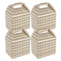 Bio Tek Plaid Paper Gable Box / Take Out Container - Compostable - 10" x 7" x 8" - 100 count box