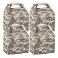 Bio Tek Camouflage Paper Gable Box / Take Out Container - Compostable - 10" x 7" x 8" - 25 count box