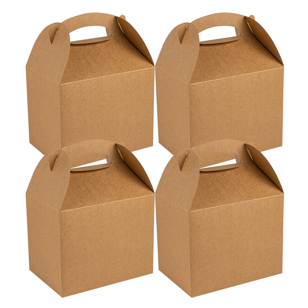 Bio Tek Kraft Paper Gable Box / Take Out Container - Greaseproof - 10" x 7" x 8" - 25 count box