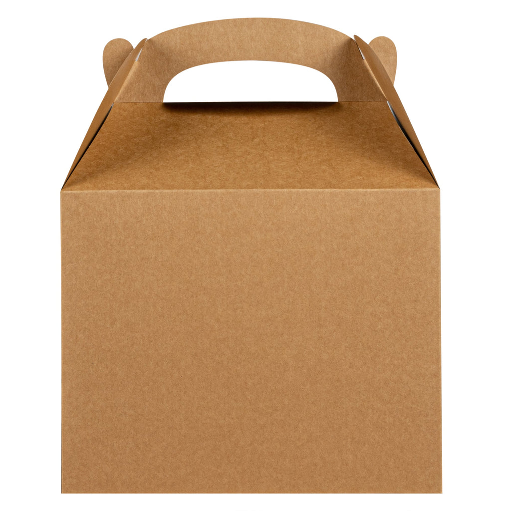 Bio Tek Kraft Paper Gable Box / Take Out Container - Greaseproof - 10" x 7" x 8" - 100 count box