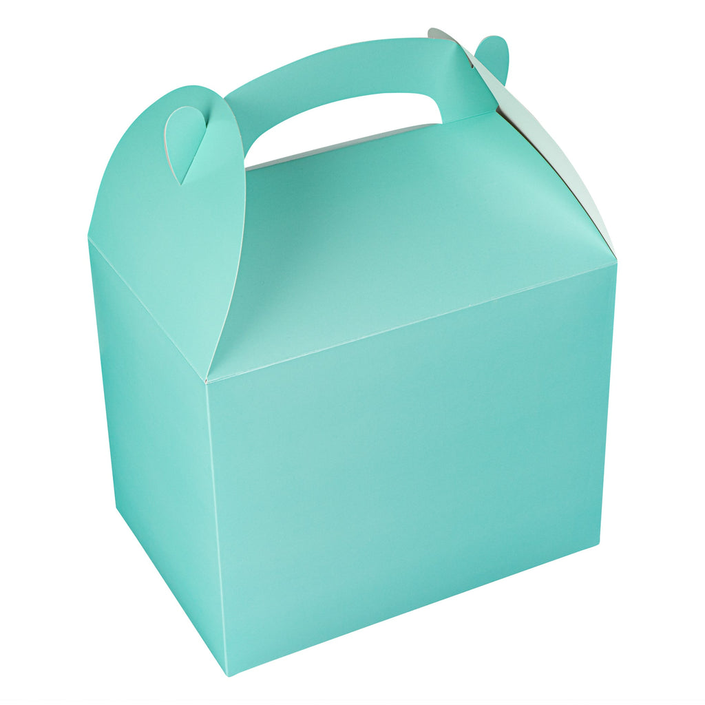 Bio Tek Turquoise Paper Gable Box / Take Out Container - Compostable - 10" x 7" x 8" - 100 count box