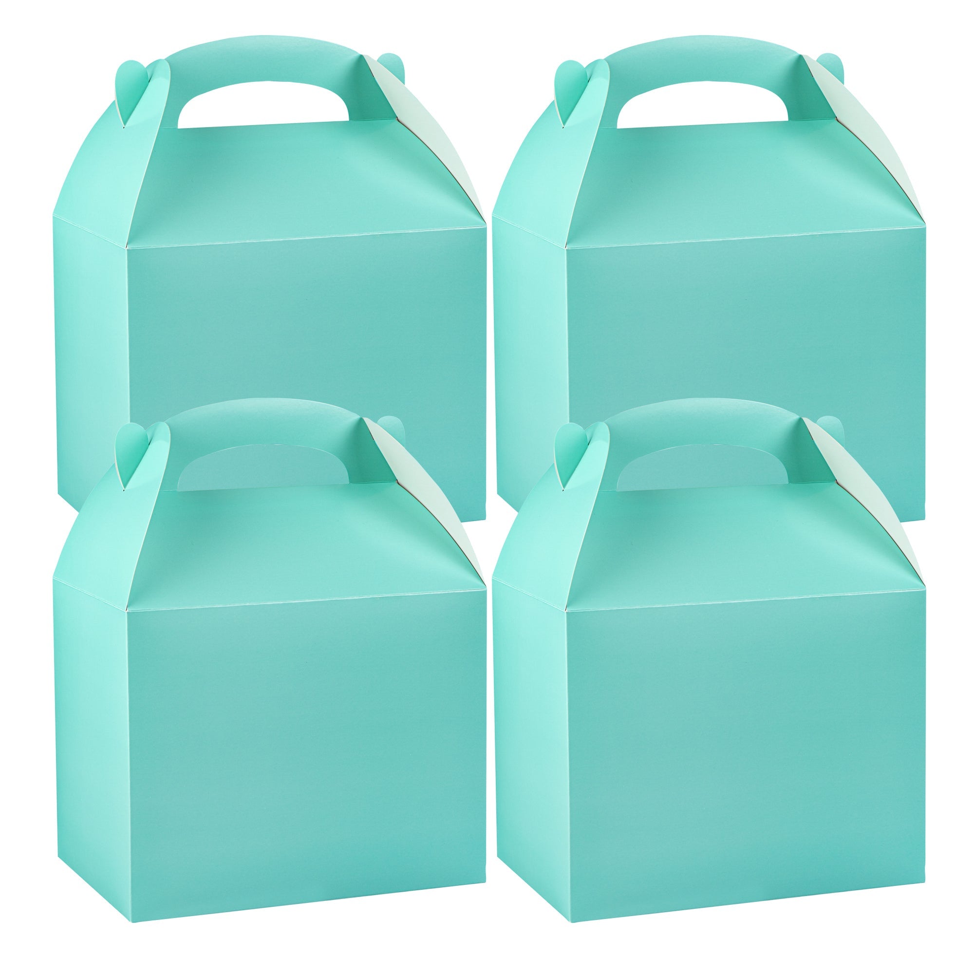 Bio Tek Turquoise Paper Gable Box / Take Out Container - Compostable - 10" x 7" x 8" - 25 count box