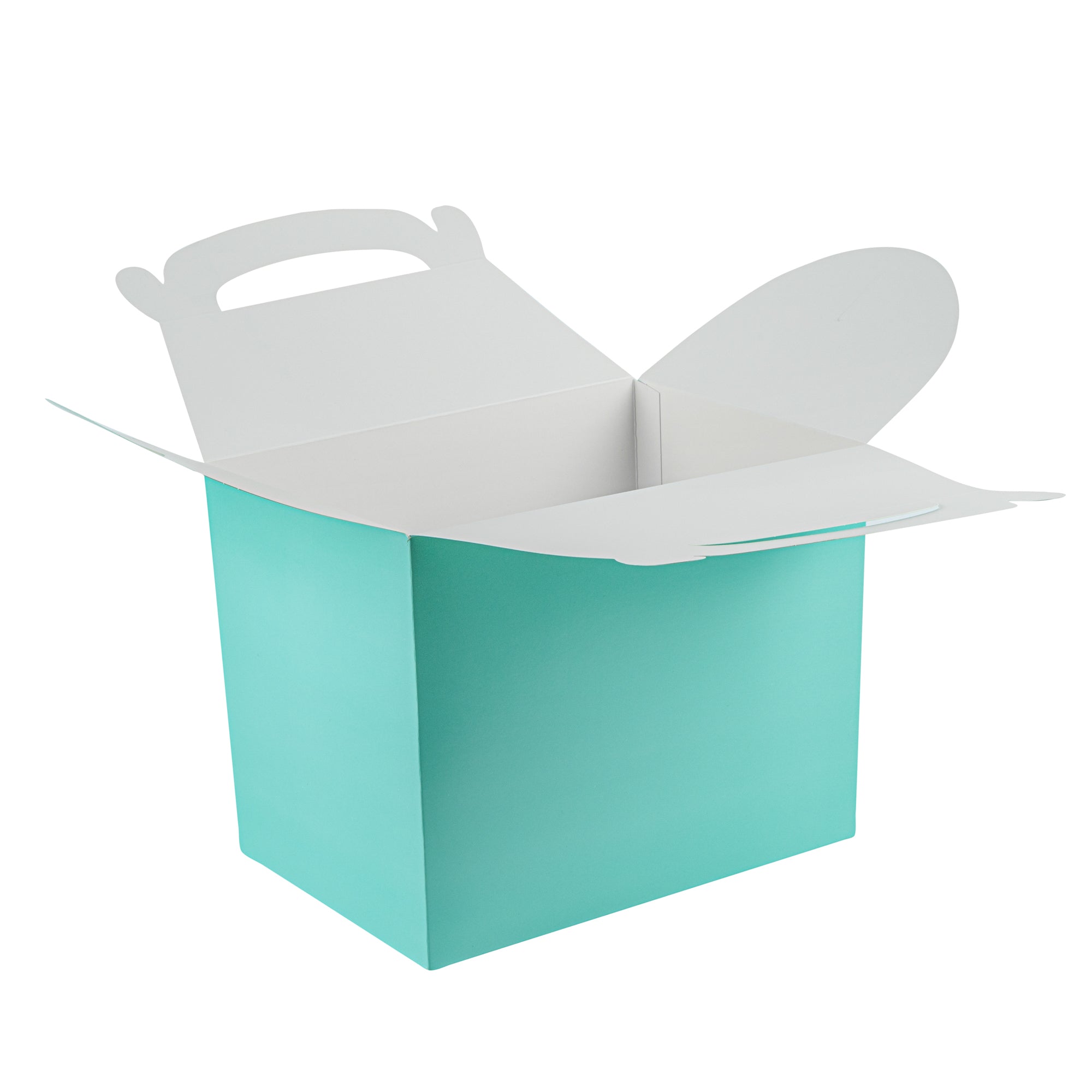 Bio Tek Turquoise Paper Gable Box / Take Out Container - Compostable - 10" x 7" x 8" - 100 count box
