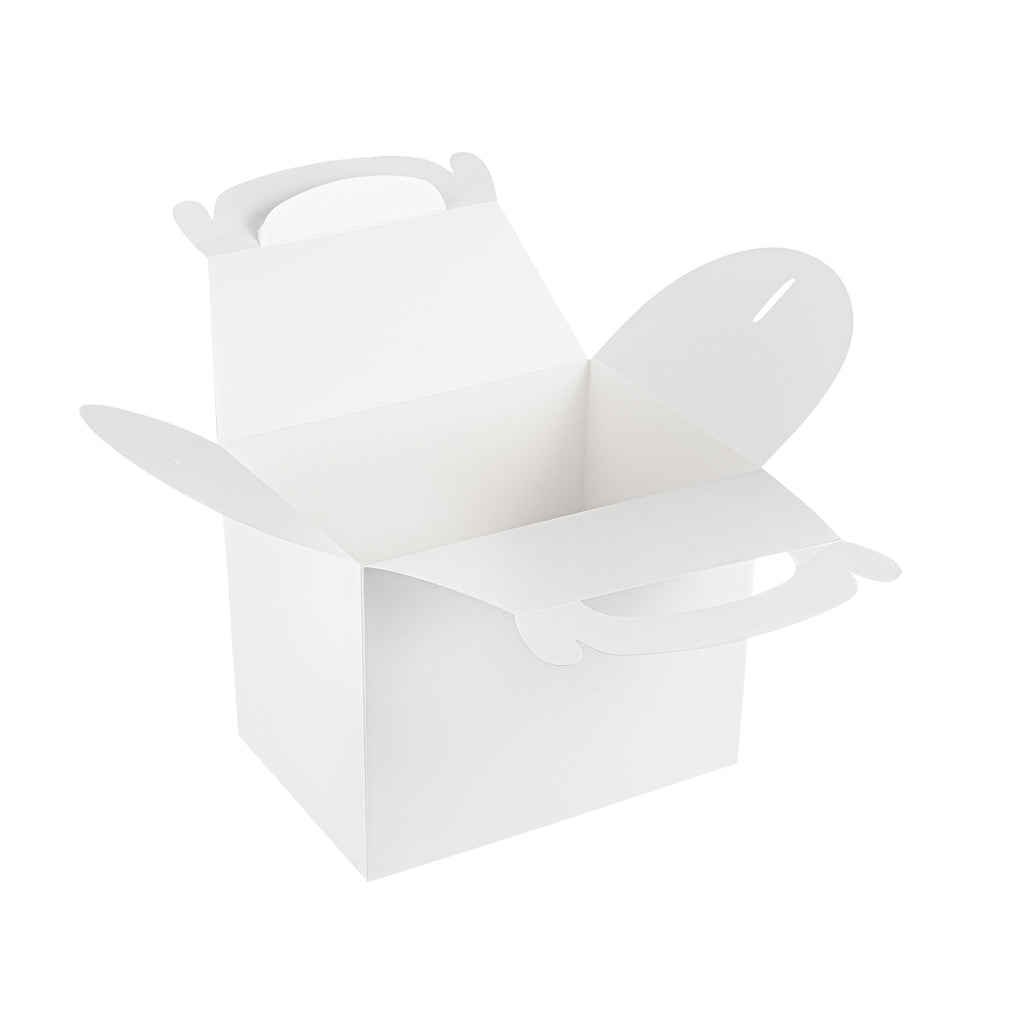 Bio Tek White Paper Gable Box / Take Out Container - Greaseproof - 10" x 7" x 8" - 25 count box