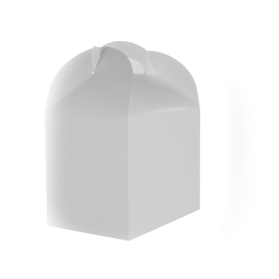 Bio Tek White Paper Gable Box / Take Out Container - Greaseproof - 10" x 7" x 8" - 100 count box