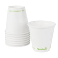 Sustain 9 oz White Paper Cold Cup - PLA Lining, Compostable - 3 1/2" x 3 1/2" x 3 1/4" - 50 count box