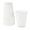 Sustain 12 oz White Paper Cold Cup - PLA Lining, Compostable - 3 1/2" x 3 1/2" x 4 1/4" - 50 count box